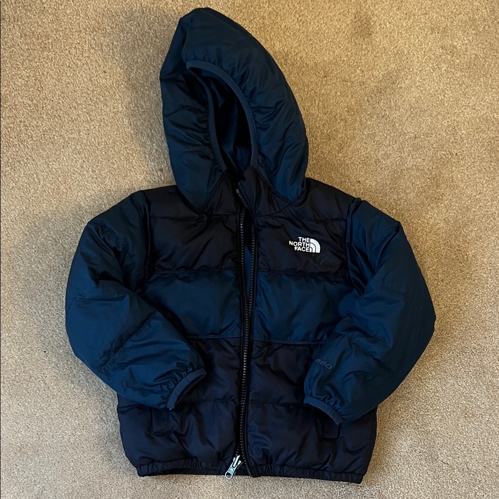 The North Face Dark Blue Reversible Hooded Down Jacket